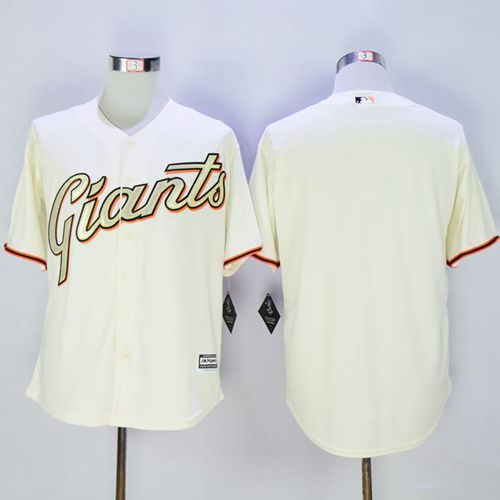 Giants Blank Cream(Gold No.) New Cool Base Stitched MLB Jersey